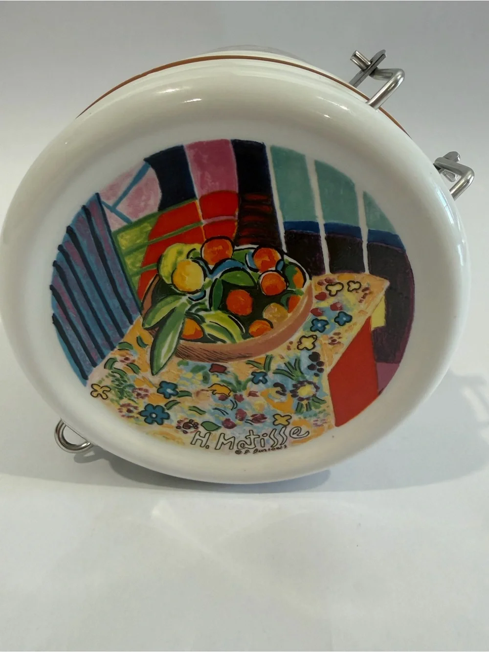 Multicolor Vintage Ceramic Airtight Food Storage Jar with Clamp Lid